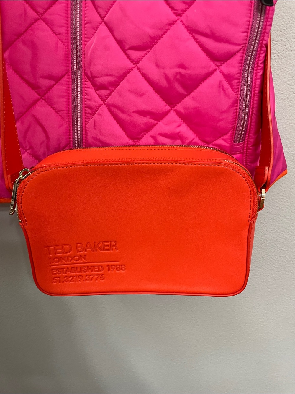 Ted Baker London Darcelo Leather Camera Crossbody Bag Orange